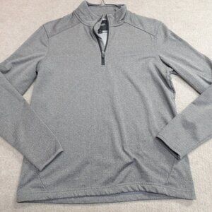 01 Algo Sweater Small Gray 1/4 Zip Waffle Thermal Pullover